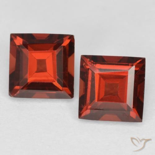 0.91ctw Natural Rojo sangría Granate piropo, Cuadrado, VS