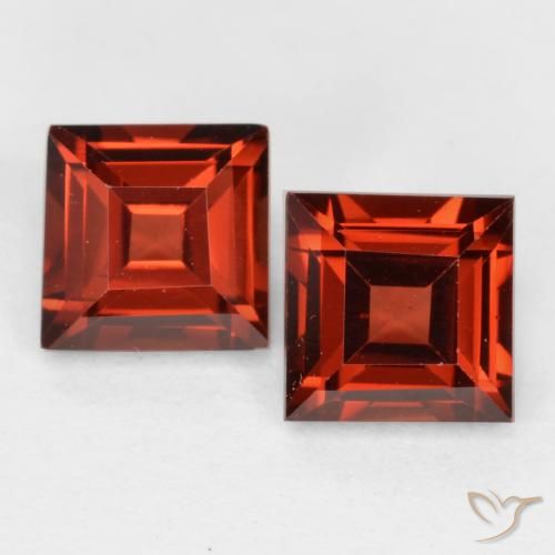 0.93ctw Natural Rojo sangría Granate piropo, Cuadrado, VS