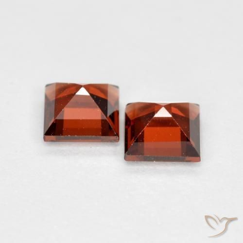 Gemas de Granate piropo Rojo grosella natural de 0.88 ct, Cuadrado, VS