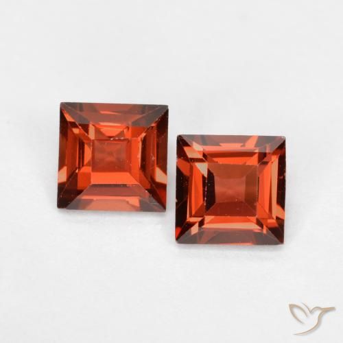 0.91ctw Natural Rojo grosella Granate piropo, Cuadrado, VS