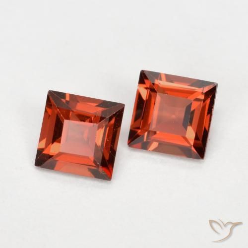 Gemas de Granate piropo Rojo grosella natural de 0.91 ct, Cuadrado, VS