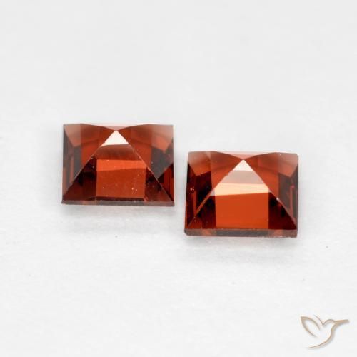 Gemas de Granate piropo Rojo grosella natural de 0.91 ct, Cuadrado, VS
