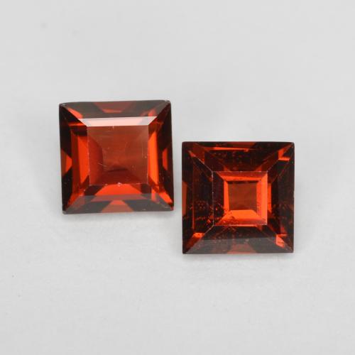 Gemas de granate piropo rojo natural de 0,89 ct, cuadrado, VS