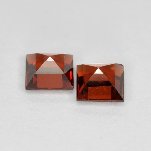 Gemas de granate piropo rojo natural de 0,89 ct, cuadrado, VS