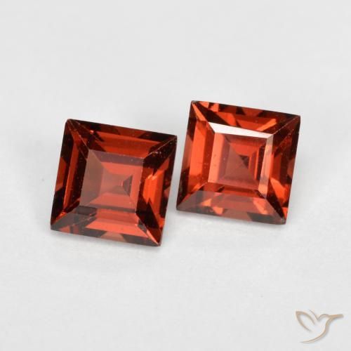 0.99ctw Natural Rojo medio Granate piropo, Cuadrado, VS
