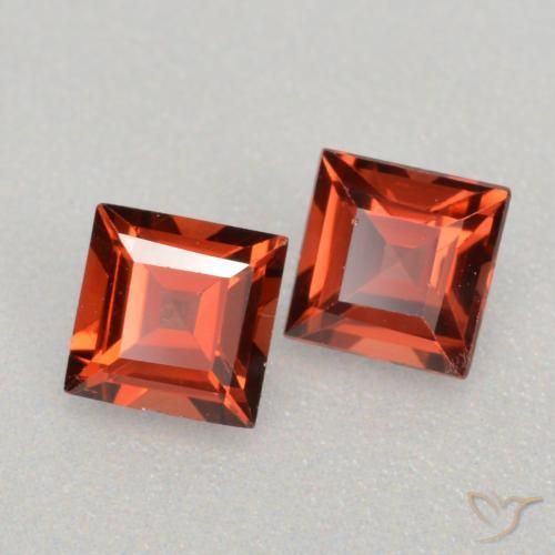 Gemas de Granate piropo Rojo grosella natural de 0.90 ct, Cuadrado, VS