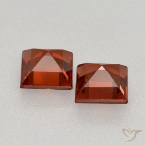 Gemas de Granate piropo Rojo grosella natural de 0.90 ct, Cuadrado, VS