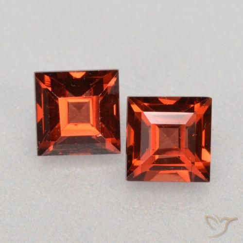 0.97ctw Natural Rojo claro Granate piropo, Cuadrado, VS