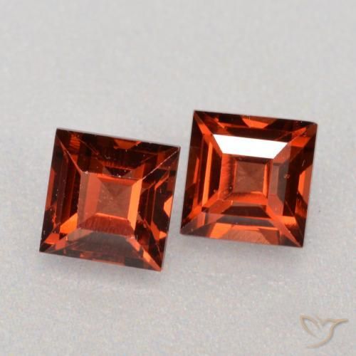 Gemas de Granate piropo Rojo claro natural de 0.97 ct, Cuadrado, VS
