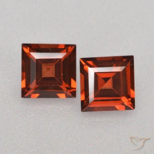 Gemas de granate piropo rojo natural de 0,85 ct, cuadrado, VS