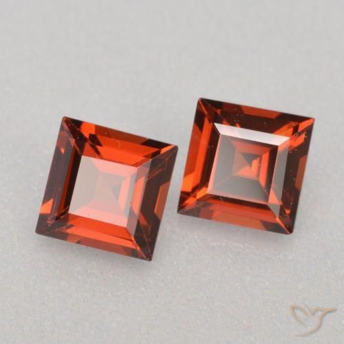 Gemas de granate piropo rojo natural de 0,85 ct, cuadrado, VS