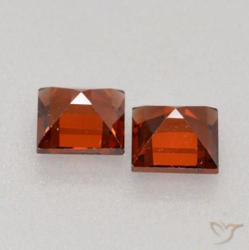 Gemas de granate piropo rojo natural de 0,85 ct, cuadrado, VS