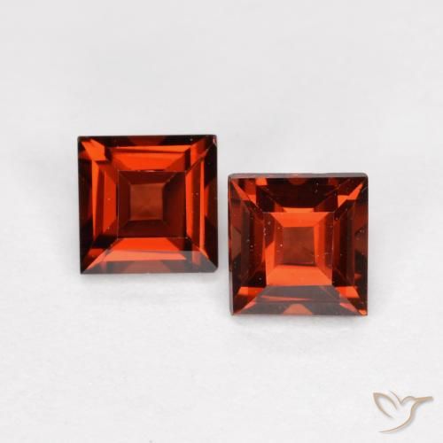 0.96ctw Natural Rojo claro Granate piropo, Cuadrado, VS
