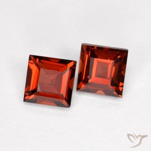 Gemas de Granate piropo Rojo claro natural de 0.96 ct, Cuadrado, VS