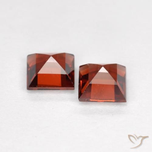 Gemas de Granate piropo Rojo claro natural de 0.96 ct, Cuadrado, VS