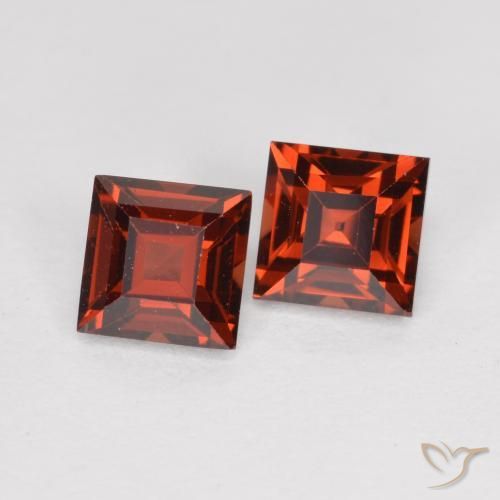 Gemas de Granate piropo Rojo escarlata natural de 1.05 ct, Cuadrado, VS