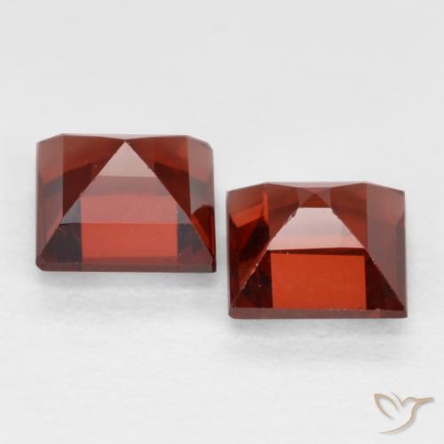 Gemas de Granate piropo Rojo grosella natural de 0.90 ct, Cuadrado, VS