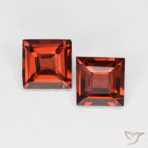 0.87ctw Natural Rojo grosella Granate piropo, Cuadrado, VS