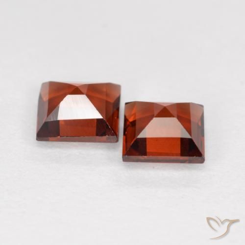 Gemas de Granate piropo Rojo grosella natural de 0.87 ct, Cuadrado, VS