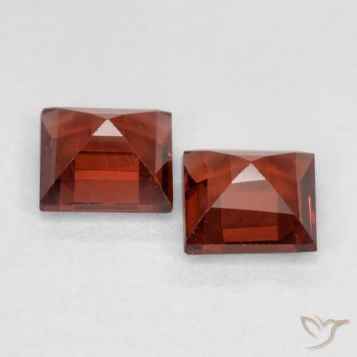 Gemas de Granate piropo Rojo claro natural de 0.87 ct, Cuadrado, VS