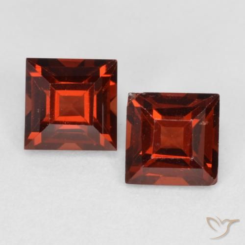 0.97ctw Natural Rojo sangría Granate piropo, Cuadrado, VS