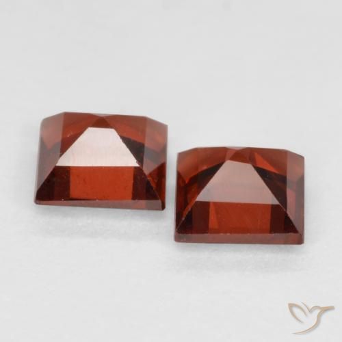 Gemas de Granate piropo Rojo grosella natural de 0.91 ct, Cuadrado, VS