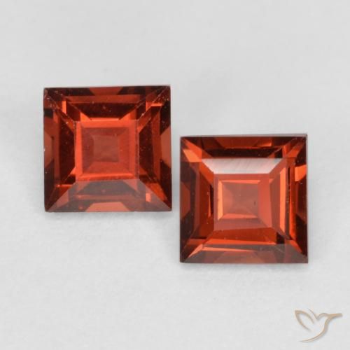 0.87ctw Natural Rojo medio Granate piropo, Cuadrado, VS