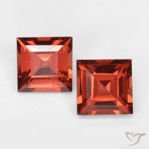 0.90ctw Natural Rojo claro Granate piropo, Cuadrado, VS