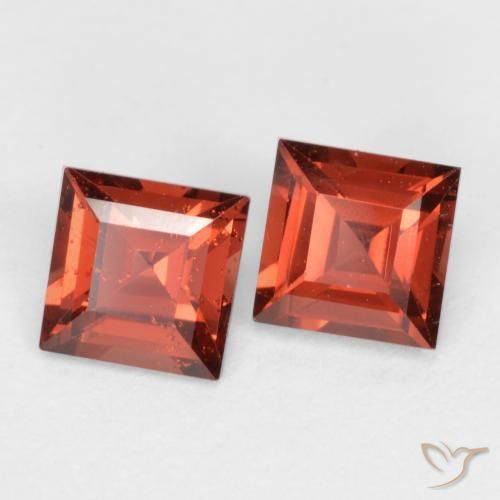Gemas de Granate piropo Rojo claro natural de 0.90 ct, Cuadrado, VS