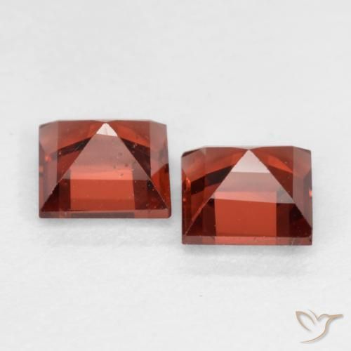Gemas de Granate piropo Rojo claro natural de 0.90 ct, Cuadrado, VS