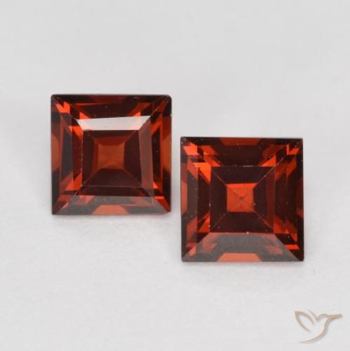 Gemas de granate piropo rojo natural de 0,84 ct, cuadrado, VS