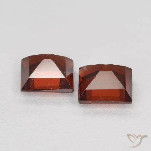 Gemas de granate piropo rojo natural de 0,84 ct, cuadrado, VS