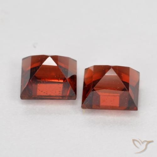 Gemas de Granate piropo Rojo medio natural de 1.04 ct, Cuadrado, VS