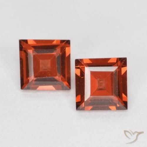 0.79ctw Natural Rojo grosella Granate piropo, Cuadrado, VS
