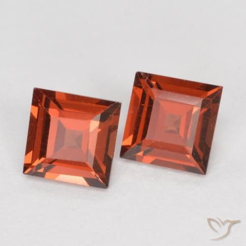 Gemas de Granate piropo Rojo grosella natural de 0.79 ct, Cuadrado, VS