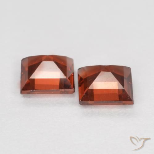 Gemas de Granate piropo Rojo grosella natural de 0.79 ct, Cuadrado, VS