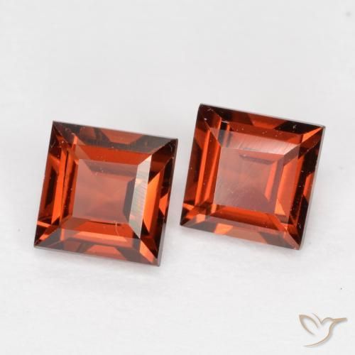 Gemas de Granate piropo Rojo grosella natural de 0.94 ct, Cuadrado, VS