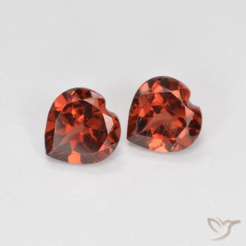 Gemas de Granate piropo Rojo claro natural de 1.20 ct, Corazón, VS