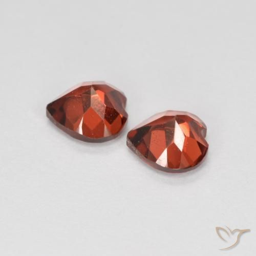 Gemas de Granate piropo Rojo claro natural de 1.20 ct, Corazón, VS