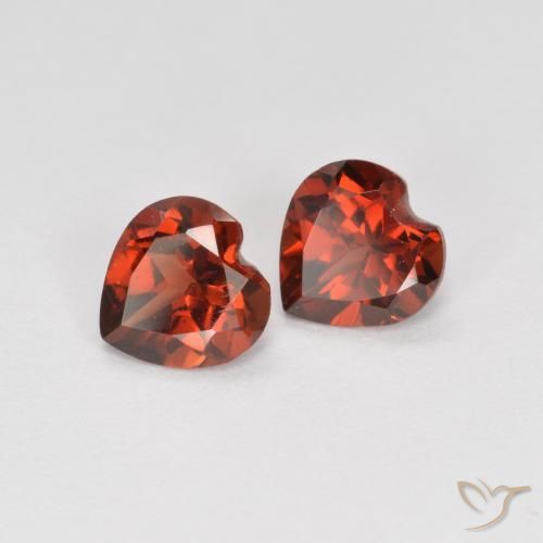 Gemas de Granate piropo Rojo grosella natural de 1.15 ct, Corazón, VS