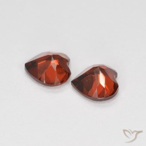 Gemas de Granate piropo Rojo grosella natural de 1.15 ct, Corazón, VS