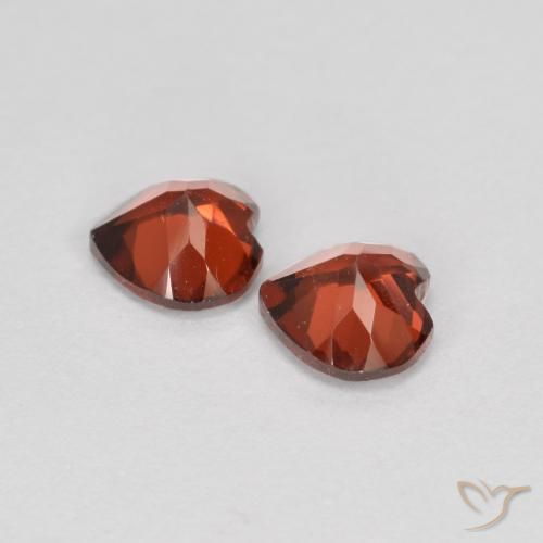 Gemas de Granate piropo Rojo claro natural de 1.24 ct, Corazón, VS
