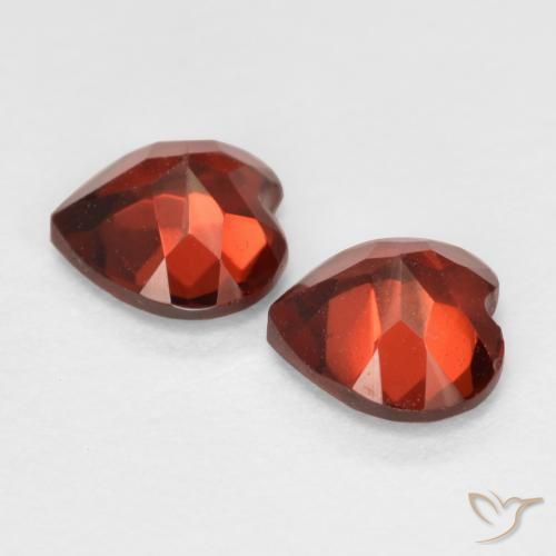 Gemas de Granate piropo Rojo claro natural de 1.20 ct, Corazón, VS