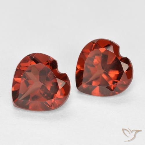 Gemas de Granate piropo Rojo claro natural de 1.08 ct, Corazón, VS