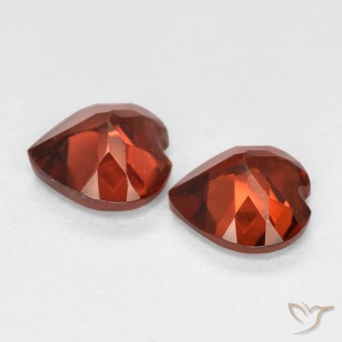 Gemas de Granate piropo Rojo claro natural de 1.08 ct, Corazón, VS