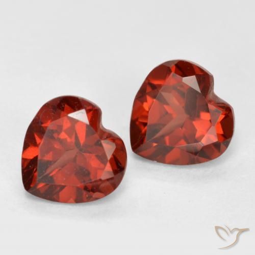 Gemas de Granate piropo Rojo grosella natural de 1.24 ct, Corazón, VS