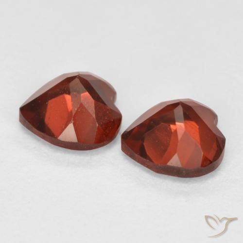 Gemas de Granate piropo Rojo grosella natural de 1.24 ct, Corazón, VS