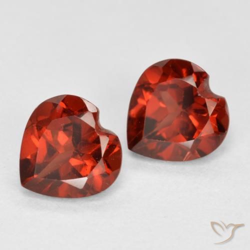 Gemas de Granate piropo Rojo grosella natural de 1.15 ct, Corazón, VS