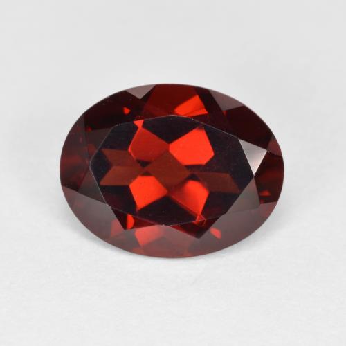 Granate piropo rojo natural de 2,25 ct, corte óvalo, VVS-VS