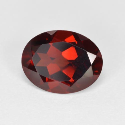 Granate piropo rojo natural de 2,25 ct, corte óvalo, VVS-VS
